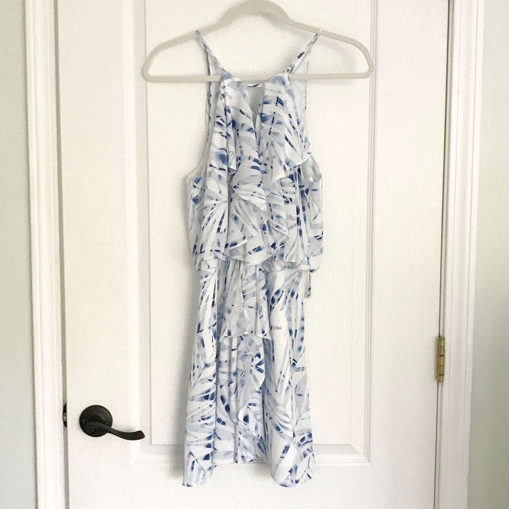 BCBG blue and white dress